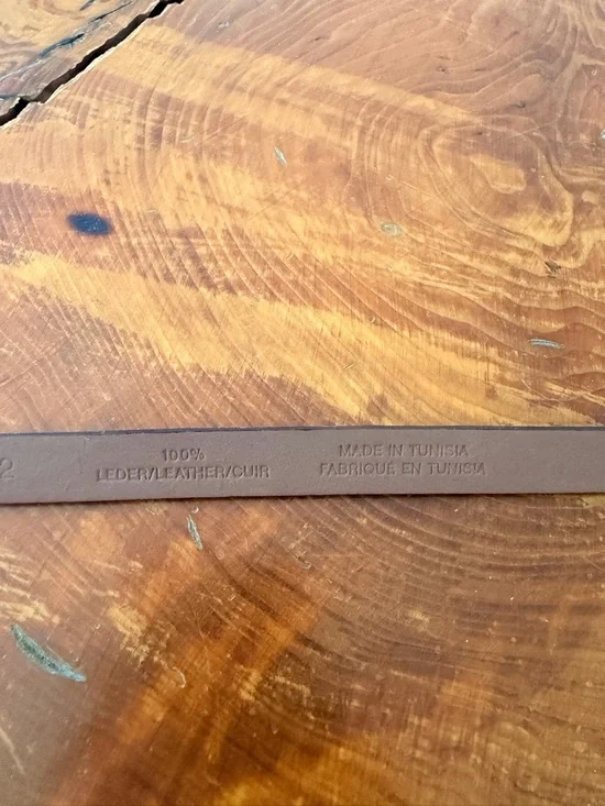 Vintage Olsen Europe Tan Leather Belt with Antique Brass Buckle size S - Picture 3 of 5